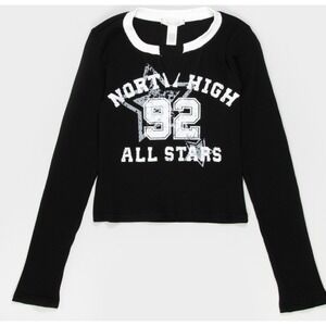 Tillys North High 92 All Stars Ribbed Long Sleeve Top - Girls Size Large